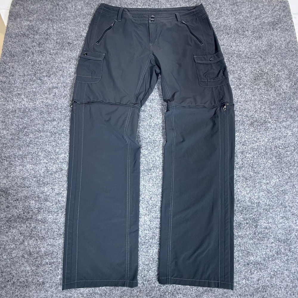 Kuhl Convertible Cargo Hiking Pants Gray Womens 12 Zip Off Shorts Stretch Trail